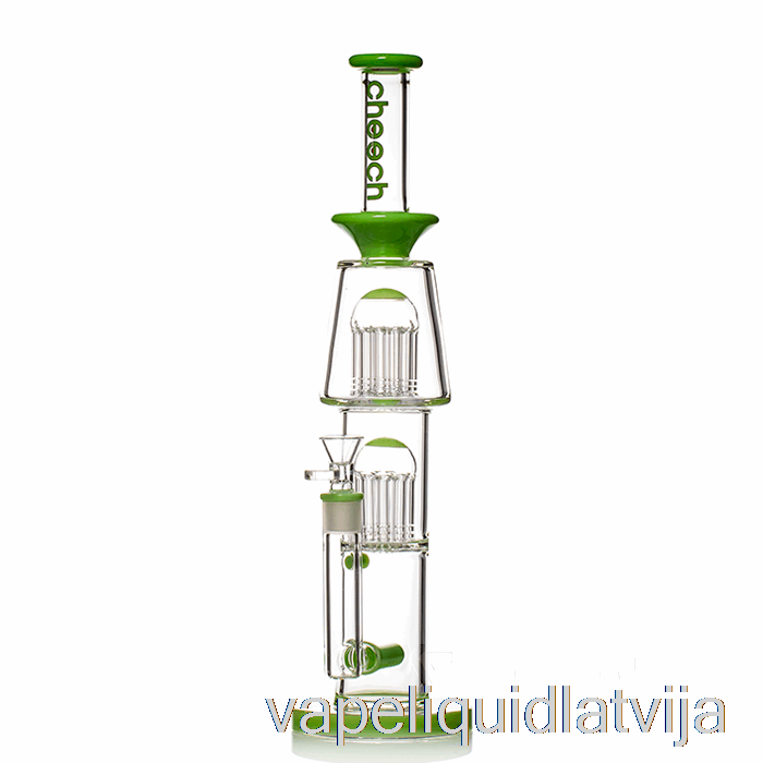 Vaigu Stikls Dual Tree Inline Bong Green Vape šķidrums